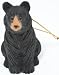 Black Bear Wood-carved Ornaments, 6-pc Set