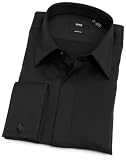HUGO BOSS Men's Laurence Classic Fit Tux Shirt,Black,15 34/35