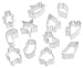 Harold's Kitchen 12-Piece Holiday Cookie Cutter Set