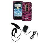EMPIRE Hot Pink and Black Zebra Stripes Rubberized Design Hard Case Cover + ....