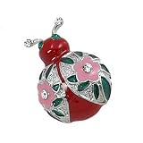 Fancy Vintage Style Silver Tone and Crystal Garden Ladybug Brooch Pin Elegant Trendy Insect Fashion Jewelry