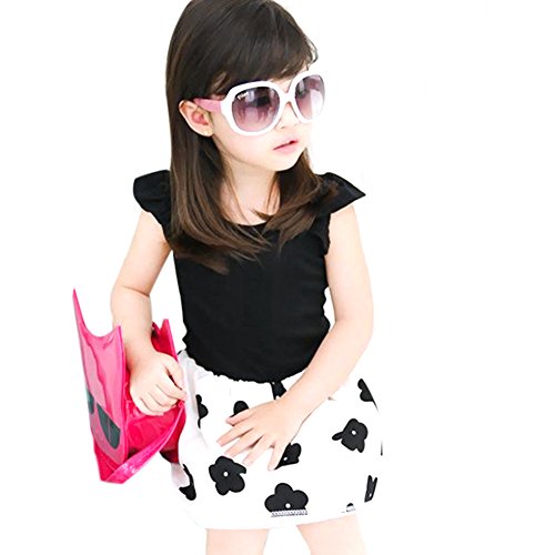 Weixinbuy Kids Girl Cotton Blends Sleeveless Flower Princess Party Dress