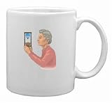 Elderly Looking At Hour Glass Mug