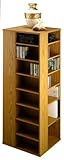 CD / DVD / VHS 928 Spinner Storage Rack for Media in Oak Finish