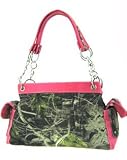 Camouflage Satchel Purse Pink Trim Camo Chain Straps