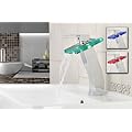 26 cm Hohe Glasarmatur Wasserfall Armatur eckiger Griff LED Technologie
