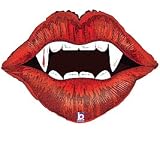 Vampire Teeth & Lips Halloween 30 Mylar Balloon Large