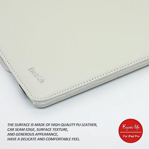 Exotic life iPad pro Case - 360 Degree Rotating Stand Case with Smart Cover Auto Sleep / Wake Feature for iPad pro 2015 Model, White