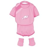 Reebok Philadelphia Eagles Newborn Creeper, Bib and Bootie Set - Pink 0-3 Months