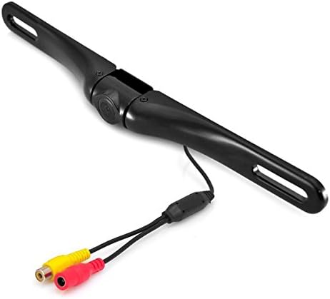 Car Video, Aosiley® Bar Type License Plate Mount Rear View Backup Parking Reverse Camera High-Definition Waterproof Cam, Aluminum Zinc (Black)