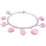The Stainless Steel Jewellery Shop - Fashion Crystal Glass Love Heart Beads Ball Charm Bracelet/Anklet