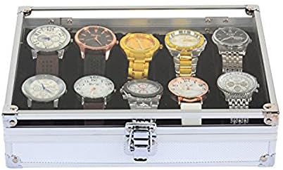 12 Grids Watch Box Leather Display Top Jewelry Case Storage Holder