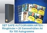 SAFE AUTOGRAMMKARTENALBUM Sammelalbum MEGA MAX im DIN A4 Format Farbe ANTRAZITBLAU inclusive 20 x Hüllen für Autogrammkarten 5471 je Blatt bis zu 8 Karten - für 160 Autogramme erweiterbar für bis 800 Karten GUT & GÜNSTIG