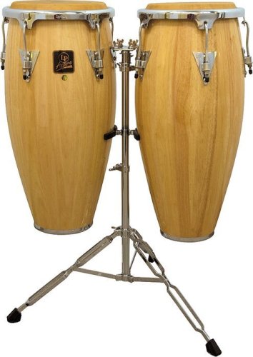 Latin Percussion LPA646 Aspire Conga Set with Double Stand, Natural