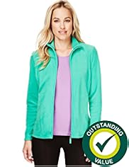 Funnel Neck Zip Through Fleece Jacket