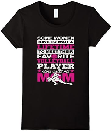 Women's Favorite Volleyball Player - Mine Calls Me Mom T-Shirt Large Black