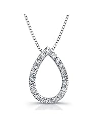 Victoria Kay 14k White Gold Diamond Drop Necklace (1/8cttw, JK, I2-I3), 16"