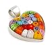 Sterling Silver Murano Millefiori Heart Pendant
