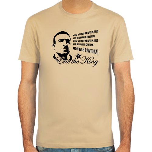 T-Shirt Eric Cantona ::: Farbauswahl: skyblue, sand, weiß oder deepred ::: Größen: S-XL ::: Fußball-Kult