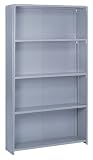 Lyon DD8460H Commercial Stand Alone Closed Offset Angle Shelving with 5 Heavy Duty Shelves, 48 Width x 12 Depth x 84 Height, Dove Gray