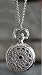 The Official Atlantic Seaboard Trading Co. Luggage Tag Key Chain with Spider Web Antique Filigree Design Silvertone Finish Pocket Watch Necklace Chain Jewelry -- COMBO PACK