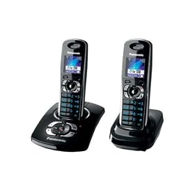 Panasonic KXTG8322 Colour DECT Digital Cordless Telephone Twin with Answer Machine - Black