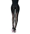Wet Look Leggings With Elastic Lace Up Back