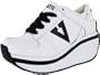 VOLATILE Flyer Womens Casual Leather Lace-Up Platform Wedge Heels Athletic Shoes Sneakers White