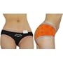 2 PACK: Womens Bailey's Point low rise brief panties. One black and one orange. Very high quality underwears with elastic waistband and lined crocth. (Size: X-Small)