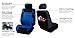 FH-FB071115 Complete Set Travel Master Seat Covers Airbag Ready & Rear Split with Steering Wheel Cover, Seat Belt Pads Blue- Fit Most Car, Truck, Suv, or Van