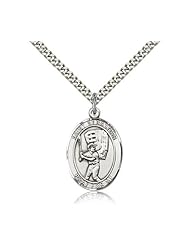 Sterling Silver St. Sebastian / Baseball Pendant w/ chain