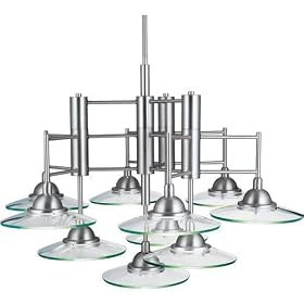 Kichler 2042NI Galaxie 10 Light Two Tier Chandelier in Brushed Nickel with Clear glass by LAMPS BEAUTIFUL