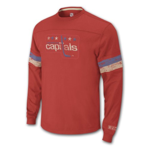 Washington Capitals Vintage Applique Long Sleeve Jersey T-Shirt Size XXL