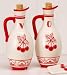 Kitchen & Housewares : Hand Painted Ceramic Cherry Oil & Vinegar Cruet Set