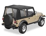 Bestop Sailcloth Replace A Top 79120 - Color: Black / Clear Windows / Half-door skins / Fits: 1988-1995 Jeep Wrangler YJ