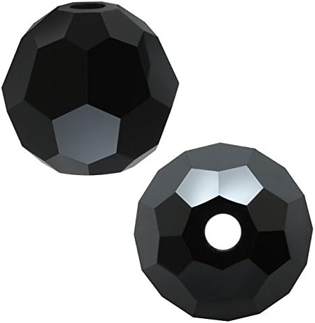 Swarovski Crystal, #5000 Round Beads 4mm, 12 Pieces, Jet Hematite