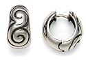 Sterling Silver Snap Hoop Earrings From The Swirl Collection by Zina
