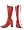 Women's 3 Inch Block Heel Wonder Woman Boot, Side Zipper (Red/White;10)