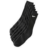 Nike Men's Performance Crew Socks 6 Pack - Shoe Size: 8-12 Black