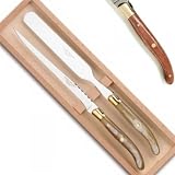 ProPassione Laguiole Paté Serving Cutlery, Tropical Wood/brass handles, polished, Dimensions: l 32 cm.