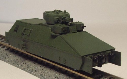 ロシア 装甲列车 T-28炮塔登载车 No1 1\/144 涂装済み完成品 Russia(Soviet) Armored Train T-28 Turret No1 1\/144 Painted finished goods