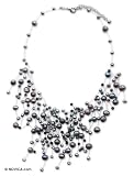 Pearl choker, 'Black Cloudfall' 3.2