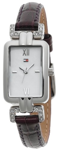 Tommy Hilfiger Women's Crystal Accented Plum Leather Watch #1780483