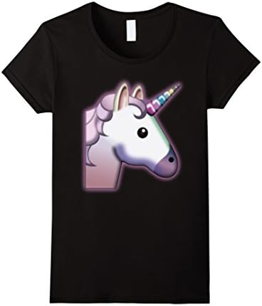 Women's Unicorn Emoji T-Shirt - Unicorns tee shirt Tee for kids  Medium Black