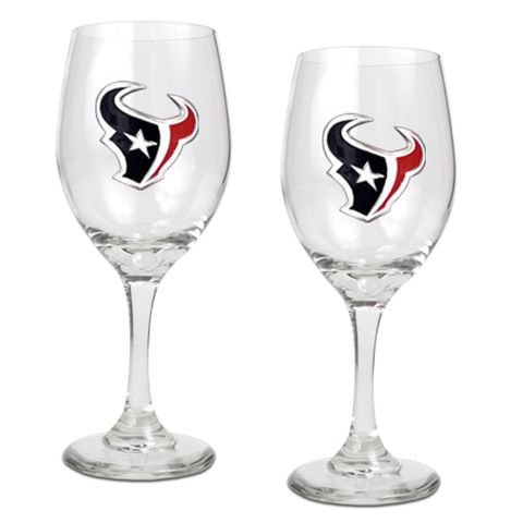 Houston Texans Set of 2 Wine Glasses