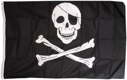 Pirate FLAG Skull and Crossbones Jolly Rodger Large 5x3' Size