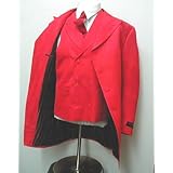 New Mens Three Piece (3pc) Red Tone on Tone Zoot Dress Suit with Vest