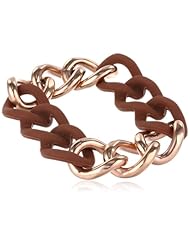 Ion-Plated Stainless Steel and Silicon Bangle Bracelet