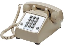 Cortelco Kellogg 2500 Tel-Flash/M-W Desk Mount Phone with Cords Ash&Vol Cntrl