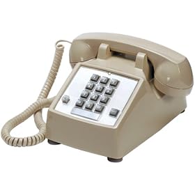 Cortelco Kellogg 2500 Tel-Flash/M-W Desk Mount Phone with Cords Ash&Vol Cntrl